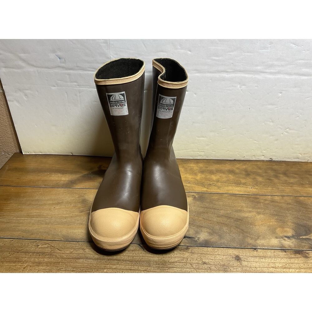 Servus Boots Men's Size 12 Copper Tan Steel Toe Protective Waterproof Neoprene
